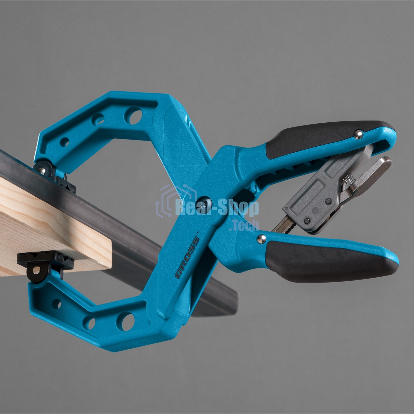 Струбцина Gross 20805 клещеобразная пластиковый корпус храповый механизм жесткой фиксации 4''/100м