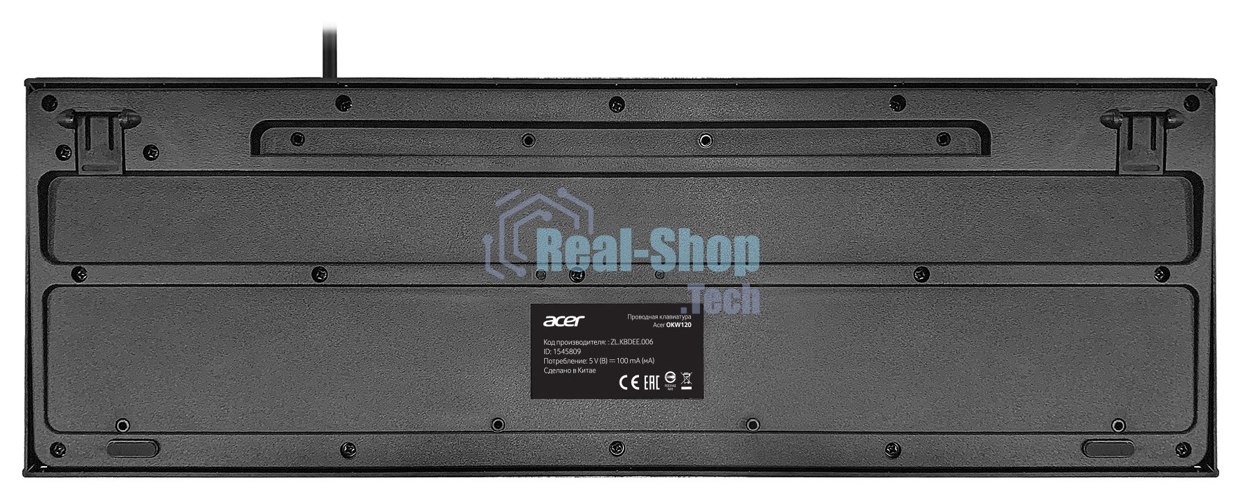 Клавиатура проводная Acer OKW120, USB, черный