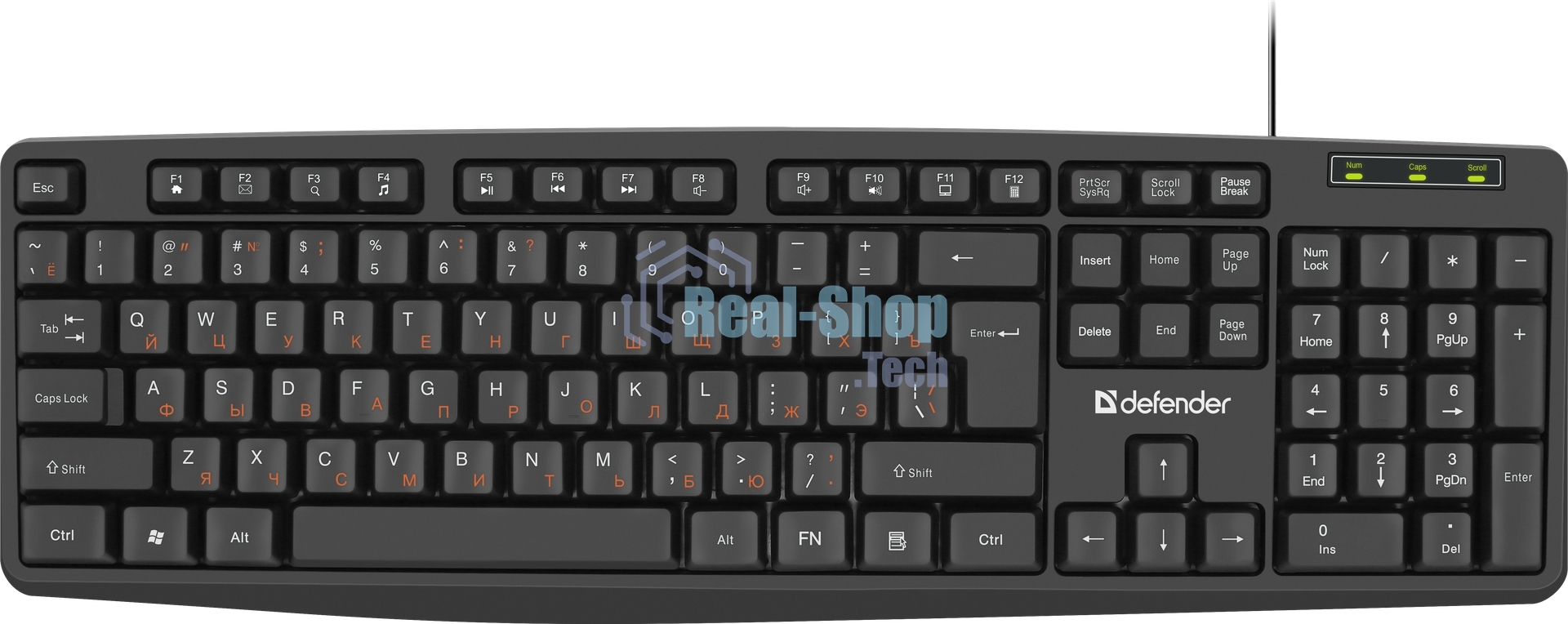 Клавиатура проводная Defender Concept HB-164, USB, черный