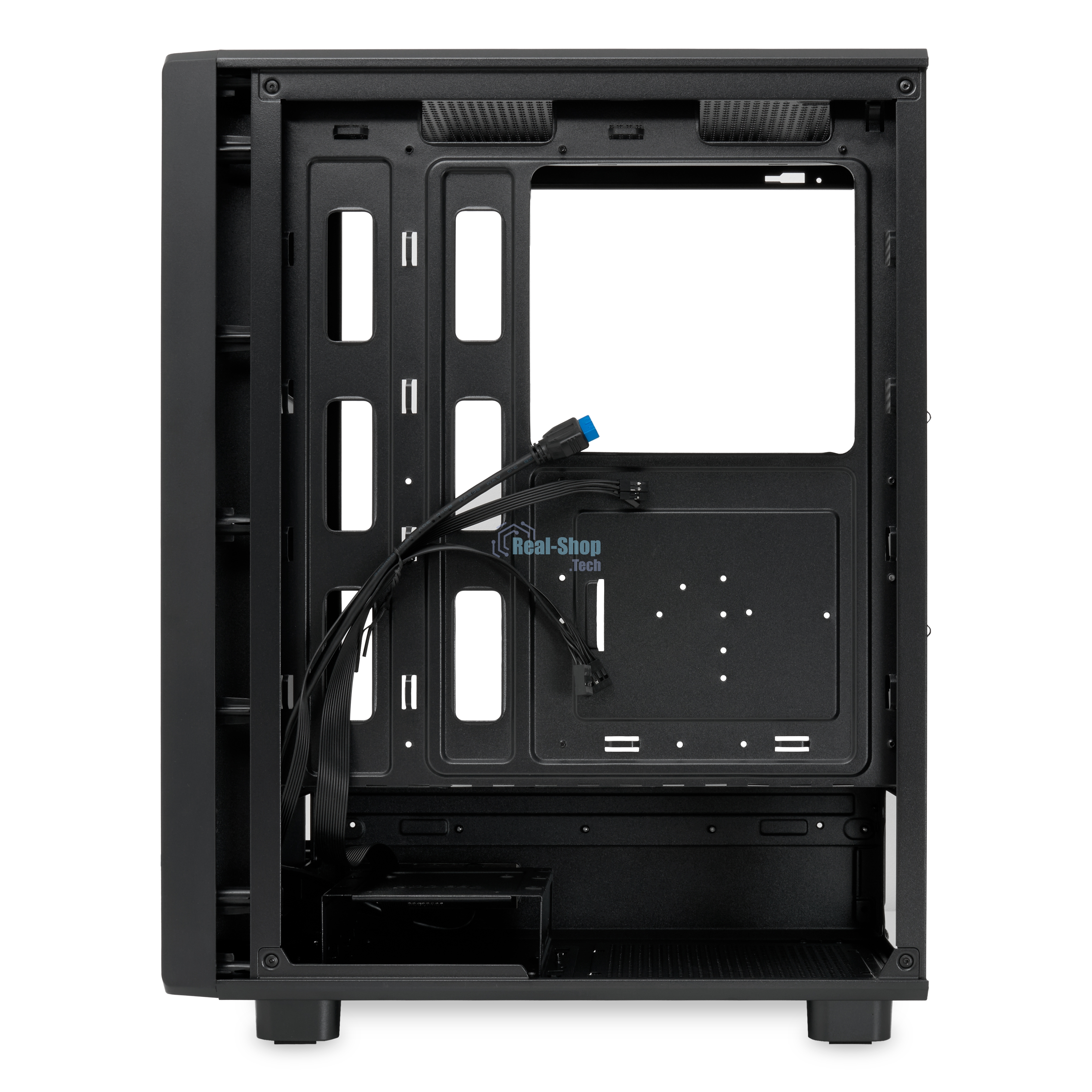 Компьютерный корпус без блока питания HSPD M510, Mesh Mid Tower, черный, TG, 0.5 SPCC, no fans ATX, mATX, mITX 180/280/160мм 1x2.5