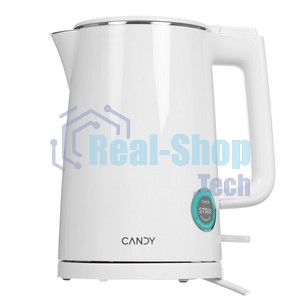 Чайник электрический Candy CK-102 1.5л. 2200Вт белый корпус: нерж.сталь/пластик