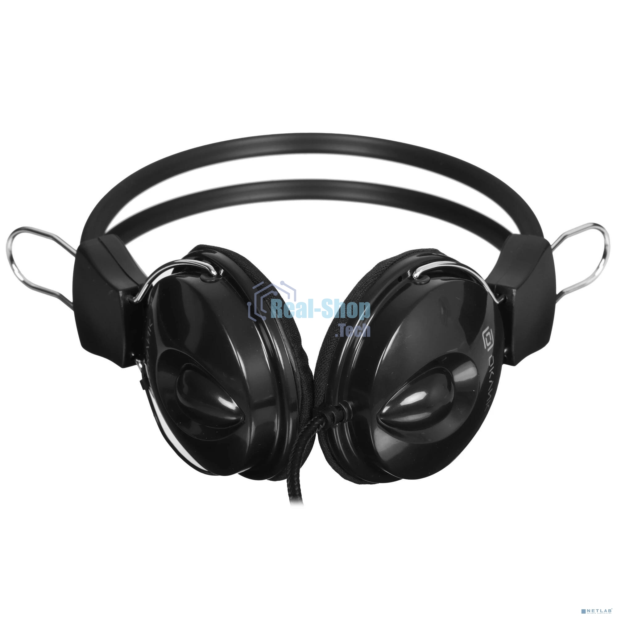 Проводные наушники Oklick HS-M200 черный, накладные, Jack 3.5 мм