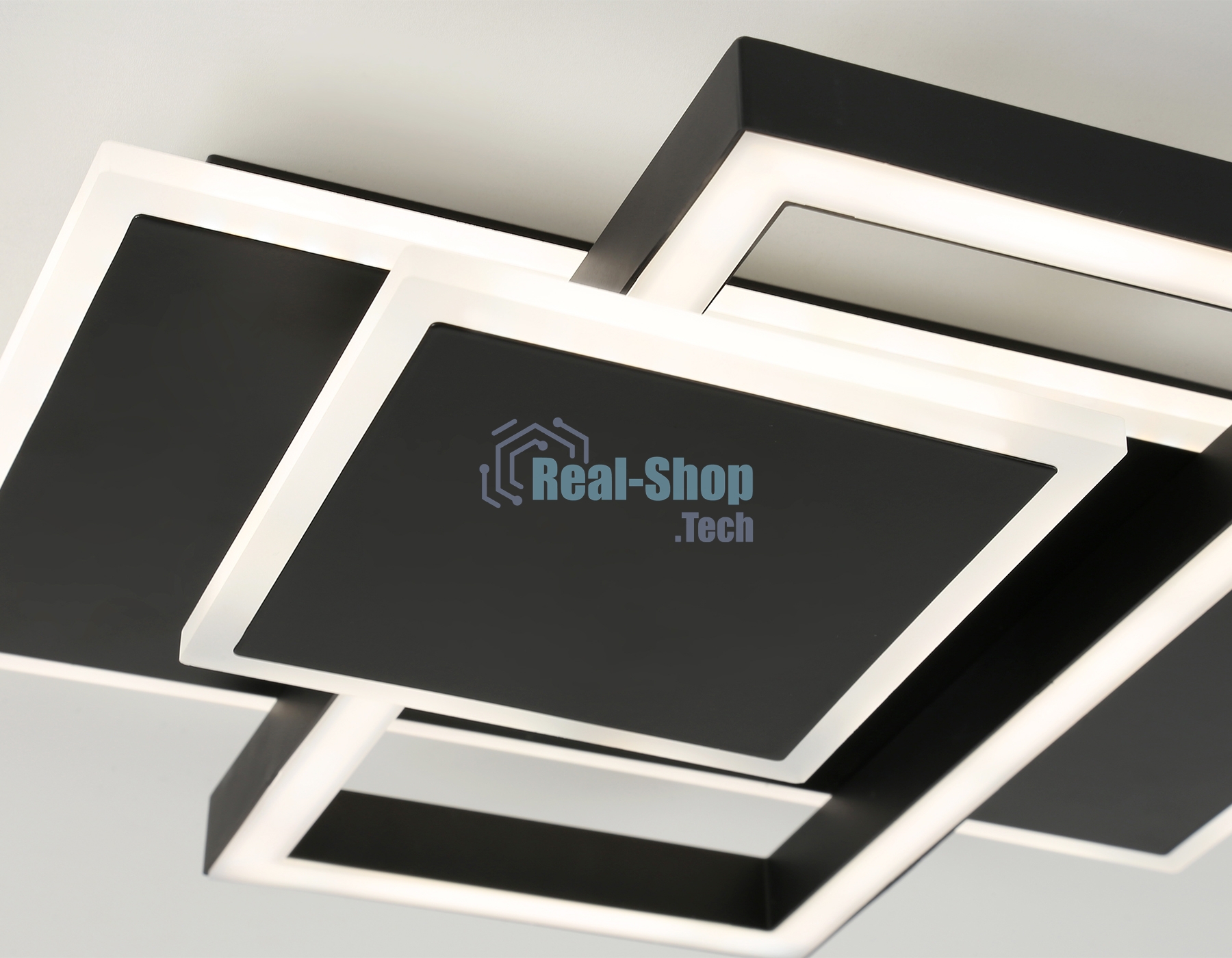 Потолочный светодиодный светильник Ambrella light FA1022/3 BK черный 50W 3000K-6400K 380*345*75 (ПДУ ИК)