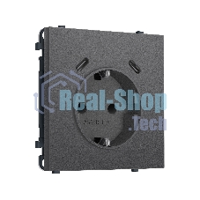 Комплект механизма электрической розетки SIGMA Антрацит серый 2USB С+C 20W (быст. зар.) с/з с/ш 16A-250V QUANT PRO (SP6605, PR165)