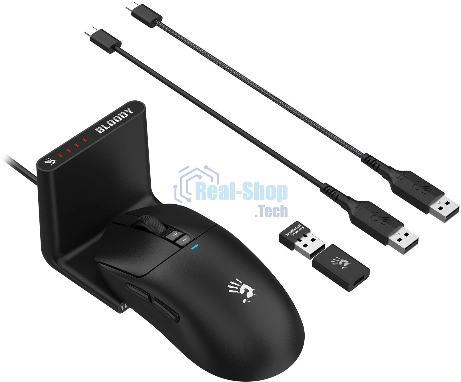 Мышь беспроводная/проводная A4Tech Bloody R72 Ultra Duo черный, 20000 dpi, радиоканал, USB, кнопки - 7