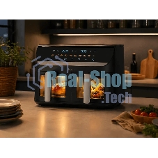Аэрогриль Haier HAF-702 черный, 3000 Вт, 11 л ( 5.5 л каждая), сенсор, 10 программ