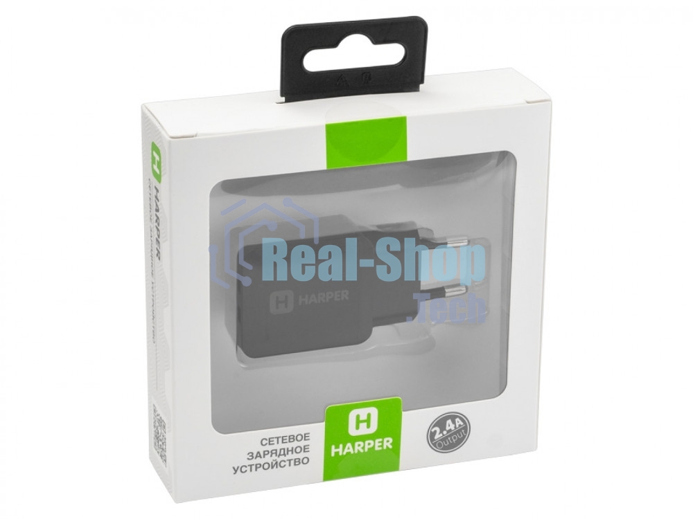 Сетевое зарядное устройство Harper WCH-8220 черный 2xUSB 2.4A