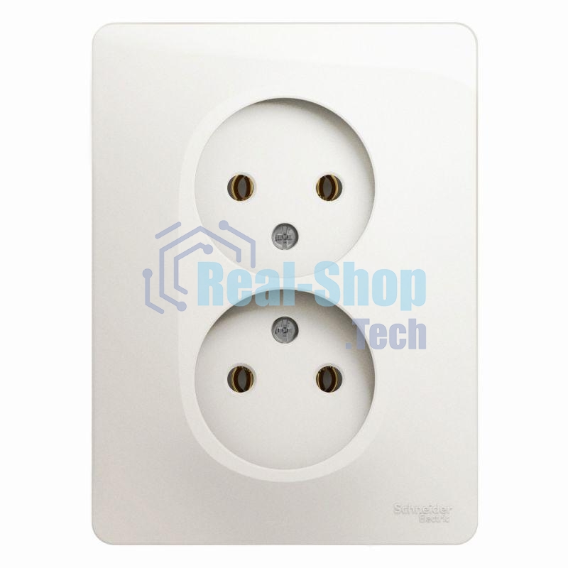 Розетка 2-м СП Glossa 16А IP20 без заземл. в сборе перламутр SchE GSL000620