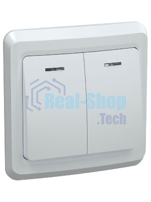 Выключатель 2-кл. СП Вега 10А IP20 ВС10-2-1-ВБ с индик. белый ИЭК EVV21-K01-10-DM