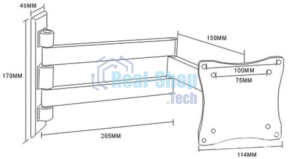 Кронштейн ARM Media LCD-7101 серебристый для LCD/LED ТВ 10