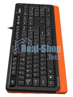 Клавиатура проводная A4Tech Fstyler FKS10, USB, черный/оранжевый