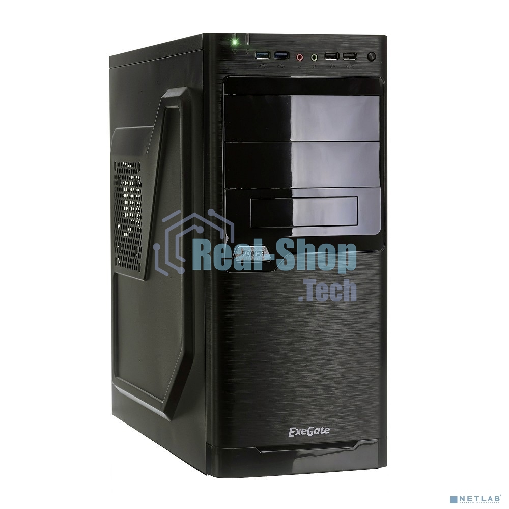 Компьютерный корпус Miditower ExeGate XP-330U Black, ATX, (XP450, Black,120мм), 2хUSB+2хUSB 3.0, Audio