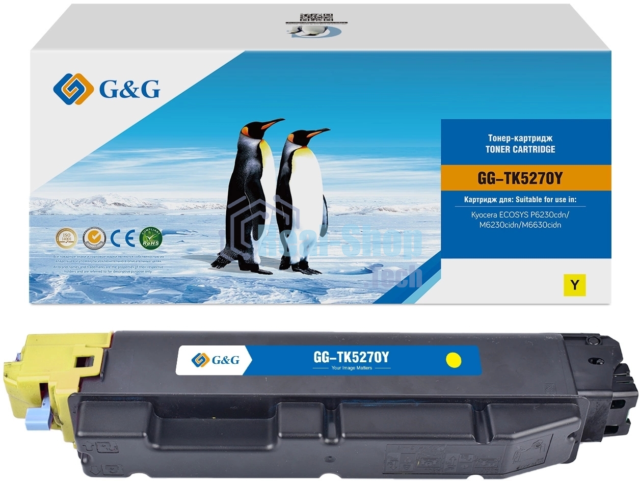 Картридж лазерный G&G GG-TK-5270Y (TK5270Y) желтый (6000 стр.) для Kyocera ECOSYS P6230cdn/M6230cidn/M6630cidn