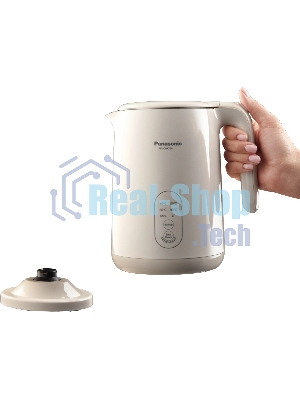 Чайник электрический Panasonic NC-CWK72A 1.5 л, 1500 Вт, полупропилен/нержавеющая сталь, бежевый