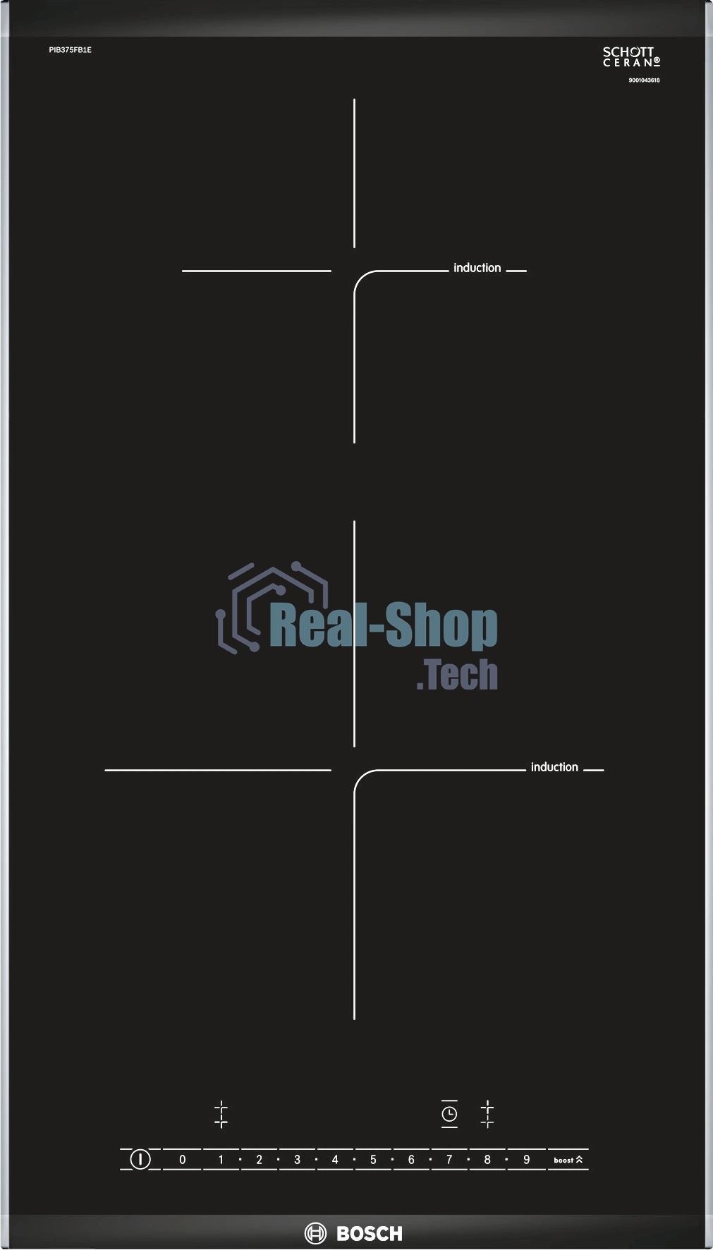 Индукционная варочная поверхность Bosch PIB375FB1E, 2 конфорки, стеклокерамика, 3700 Вт
