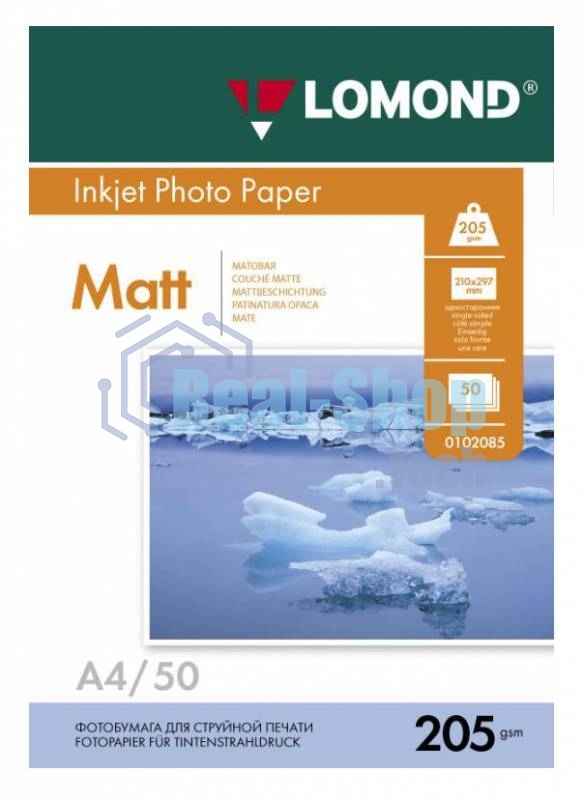 Фотобумага Lomond 0102085 A4/205г/м2/50л./белый матовое для струйной печати