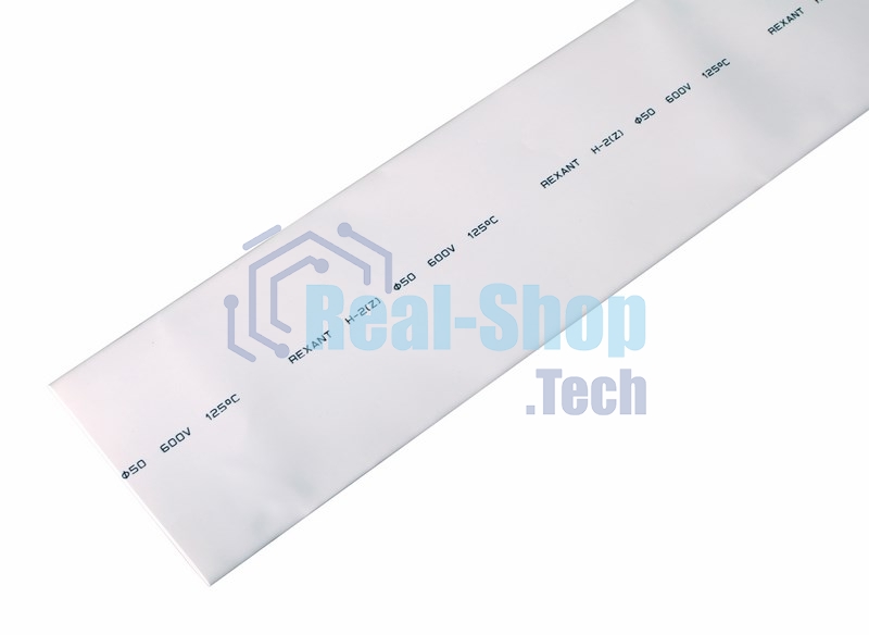 Термоусаживаемая трубка Rexant 50,0/25,0 мм, белая, упаковка 10 шт. по 1 м