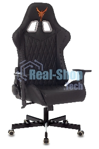 Кресло игровое Knight ARMOR черный, ромбик, эко.кожа, с подголовником, крестовина металл