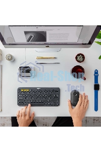 Мышь беспроводная Logitech Pebble M350 графитовый, 1000 dpi, радиоканал, Bluetooth, USB, кнопки - 3