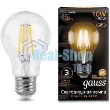 Лампа светодиодная Gauss Filament A60 E27 10Вт 2700К