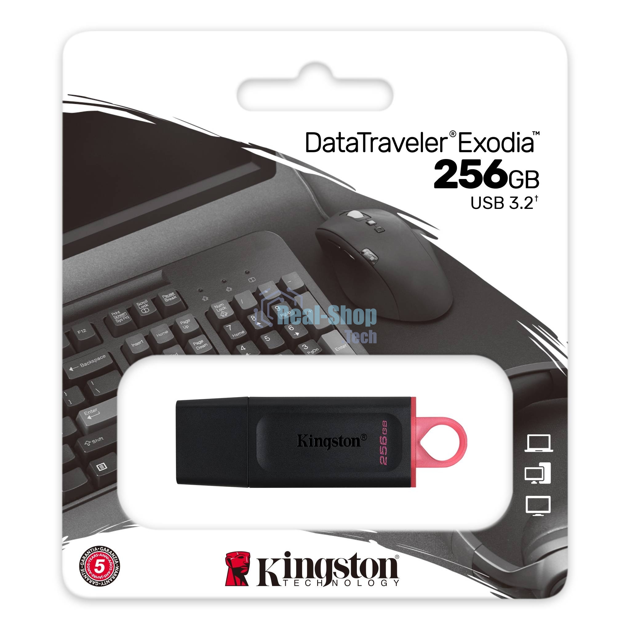 Флешка USB Kingston 256Gb USB 3.2 Gen1 DataTraveler Exodia черный/розовый