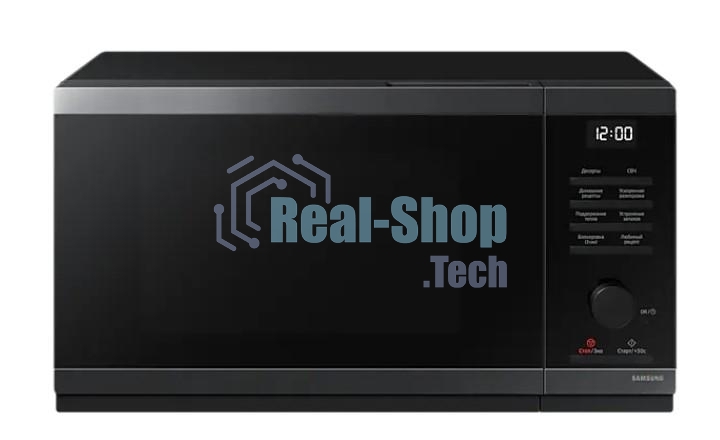 Микроволновая печь Samsung MS23DG4504AGbW черная сталь, 23 л, 800 Вт, переключатели - кнопки/поворотный механизм
