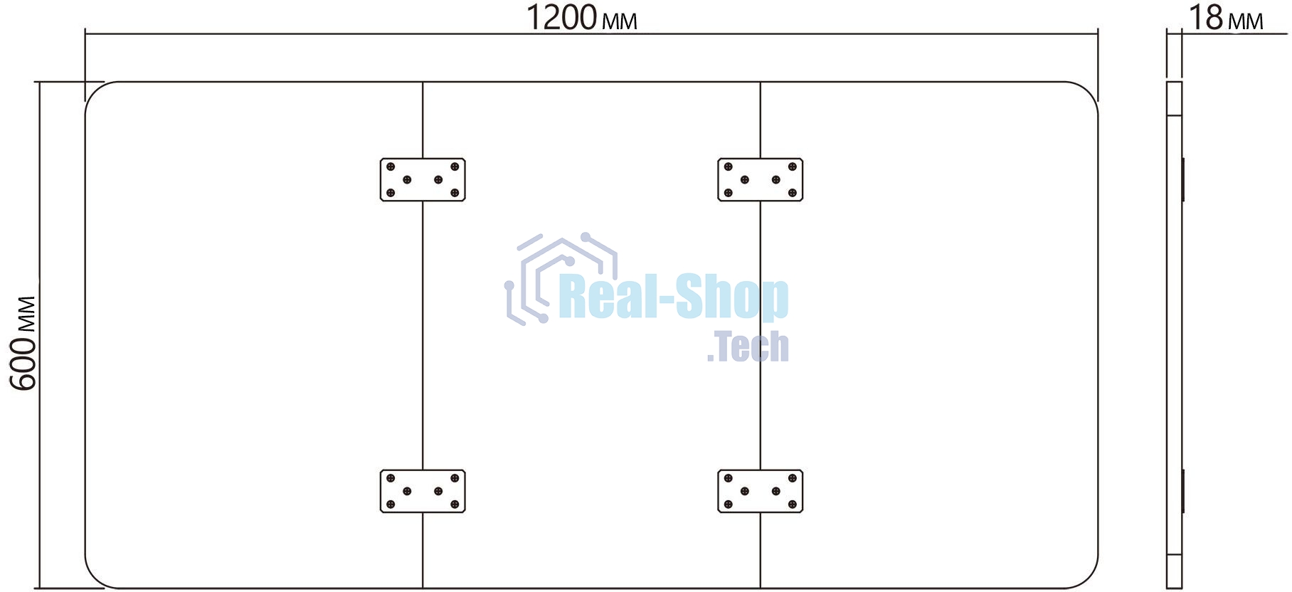 Столешница Cactus CS-TD3-LR 120x60x1.8см дуб антик