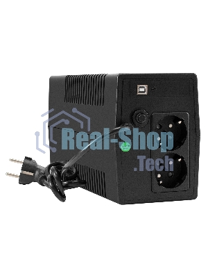 Источник бесперебойного питания ExeGate Smart LB-1000.LCD.AVR.2SH.USB (1000VA/650W, LCD, AVR, 2*Schuko, USB, батарея 12V 9Ah, черный)