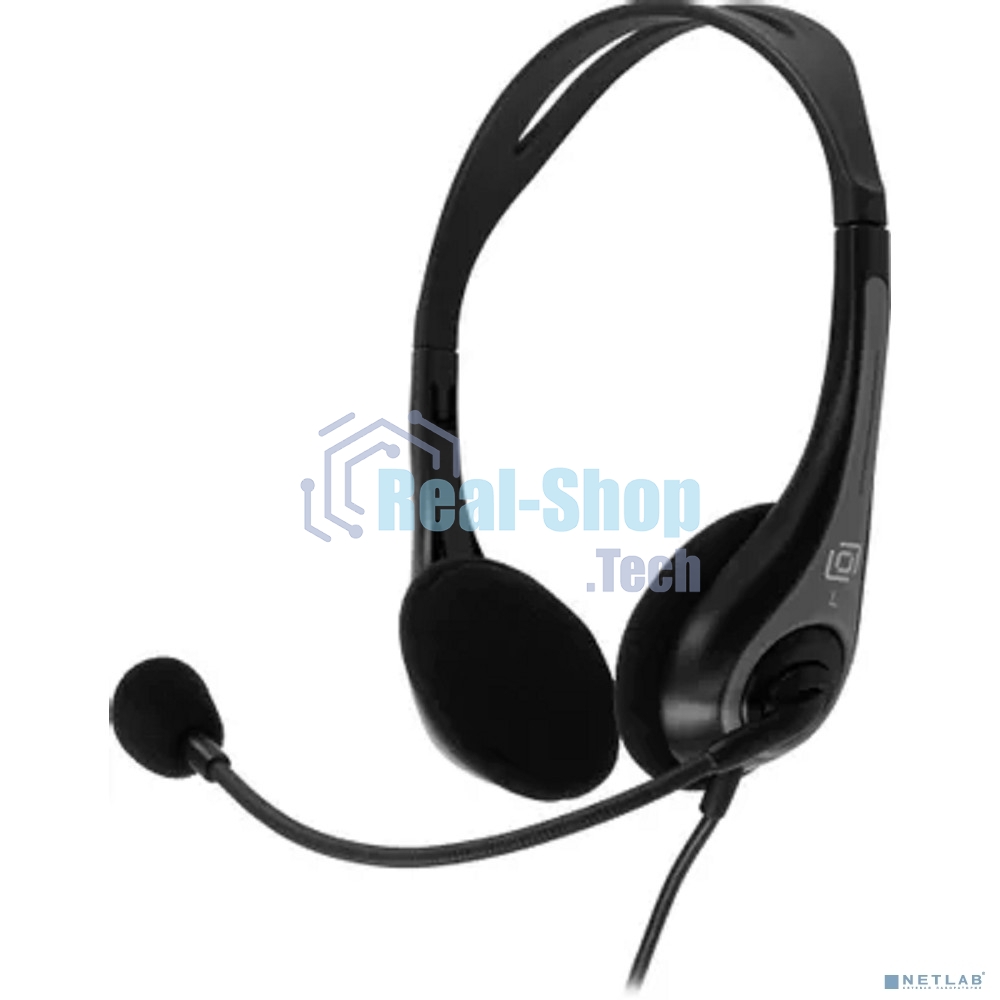Гарнитура Oklick HS-M300 чёрный/серый, проводная, USB