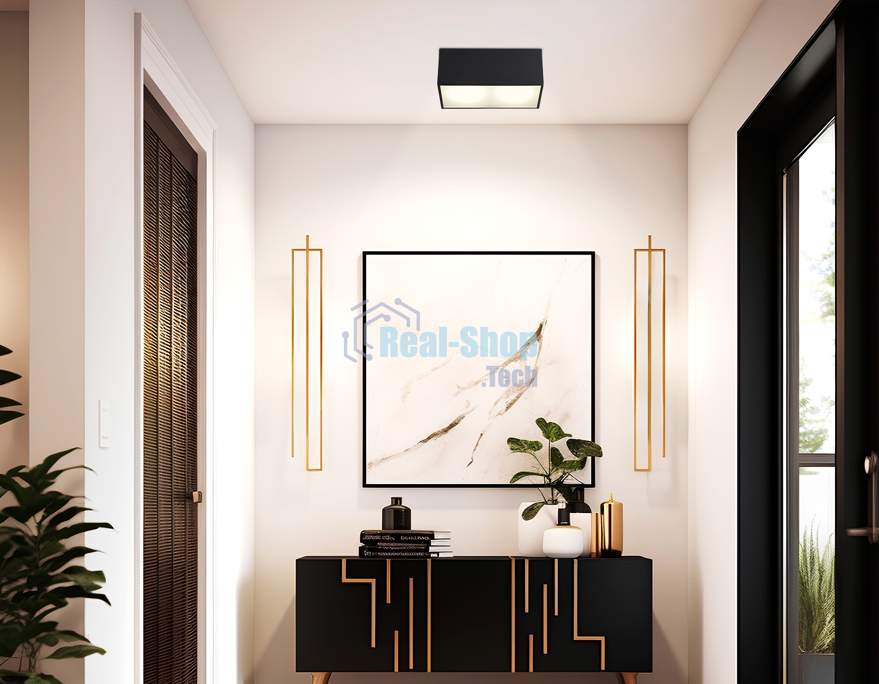 Светильник Ambrella light TN6535/2 BK черный IP44 GX53/2 200*100*80