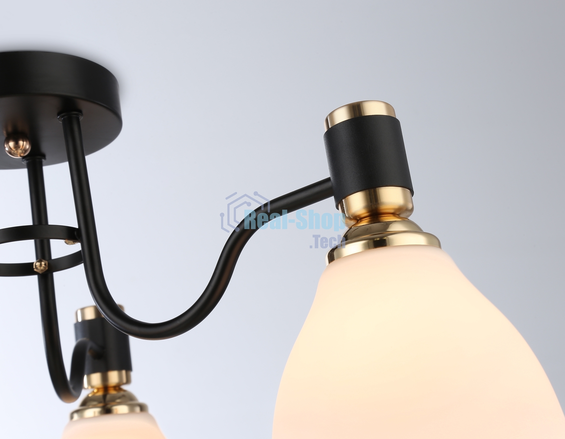 Светильник Ambrella light TR303303/3 BK/GD/FR черный/золото/белый матовый E27*3 max 60W D600*270