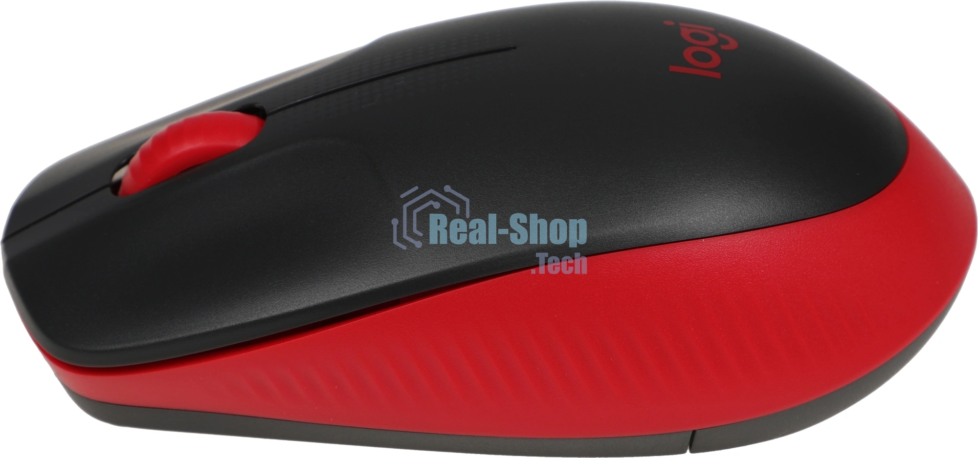 Мышь беспроводная Logitech M190 черный/красный, 1000 dpi, радиоканал, USB, кнопки - 3
