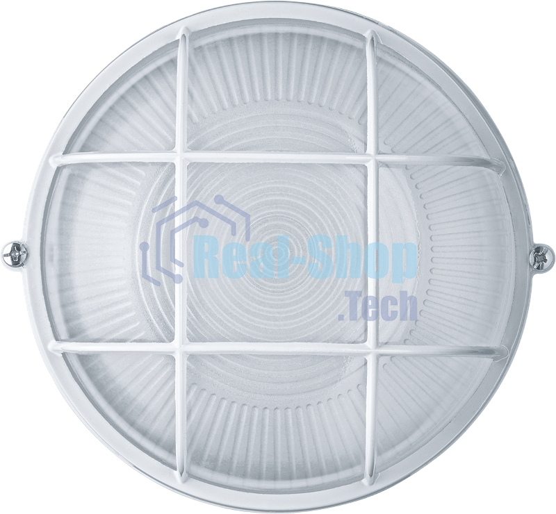 Светильник Navigator ЛОН NBL-R2-60-E27/WH 1х60Вт E27 IP54 (аналог НПБ 1302 бел. круг с решеткой 60Вт)