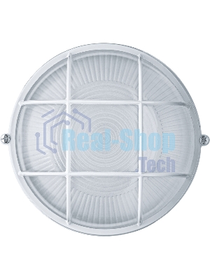 Светильник Navigator ЛОН NBL-R2-60-E27/WH 1х60Вт E27 IP54 (аналог НПБ 1302 бел. круг с решеткой 60Вт)