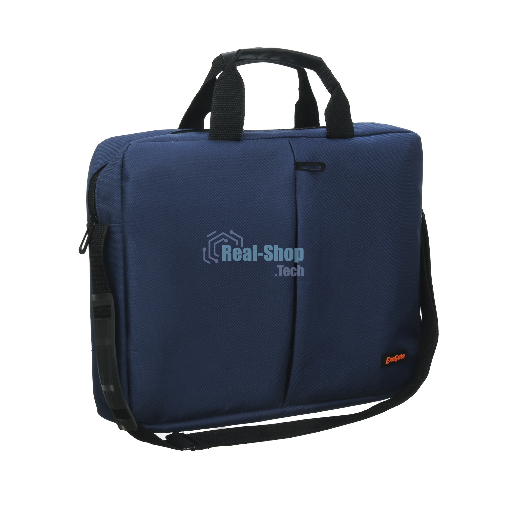 Сумка для ноутбука ExeGate EX264613RUS Office F1590 Dark-Blue, темно-синяя, полиэстер, для ноутбуков до 15.6