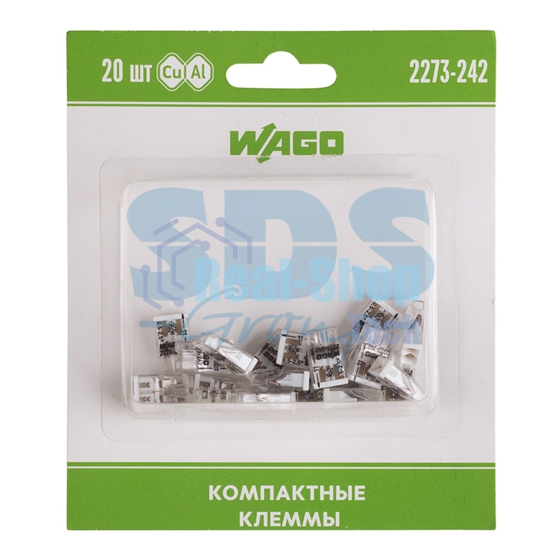 Компактная клемма 2-х проводная, 20 штук (серия 2273-242)