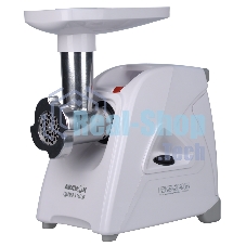 Мясорубка электрическая Аксион М35.01 белый, 1500 Вт, 1.7 кг/мин, реверс, защита от перегрузки, насадки - 4