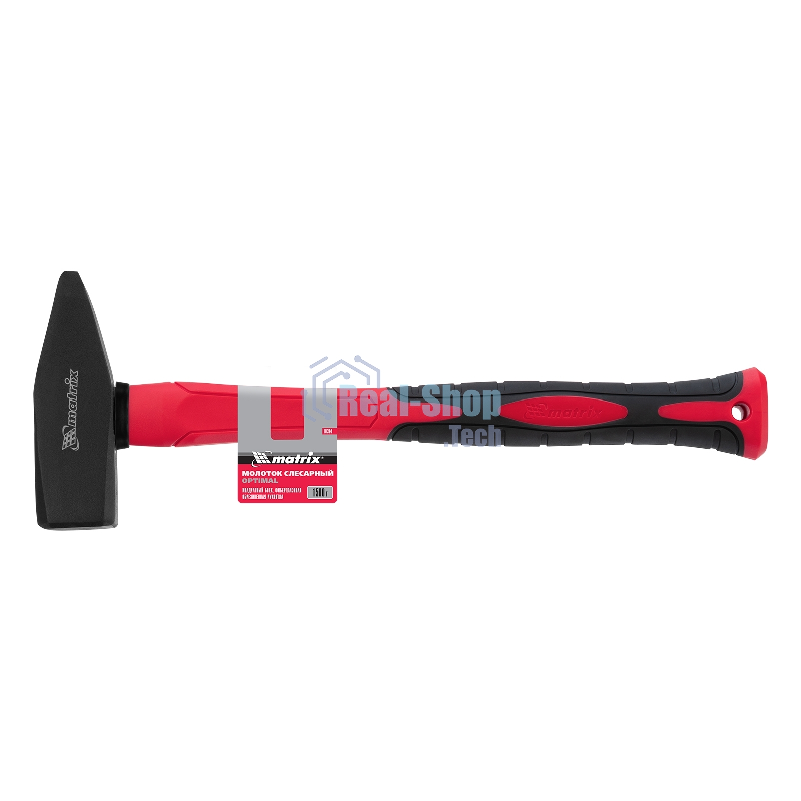 Молоток слесарный Matrix ''optimal'', 1500 г, фибергласовая обрезиненная рукоятка, квадратный боек