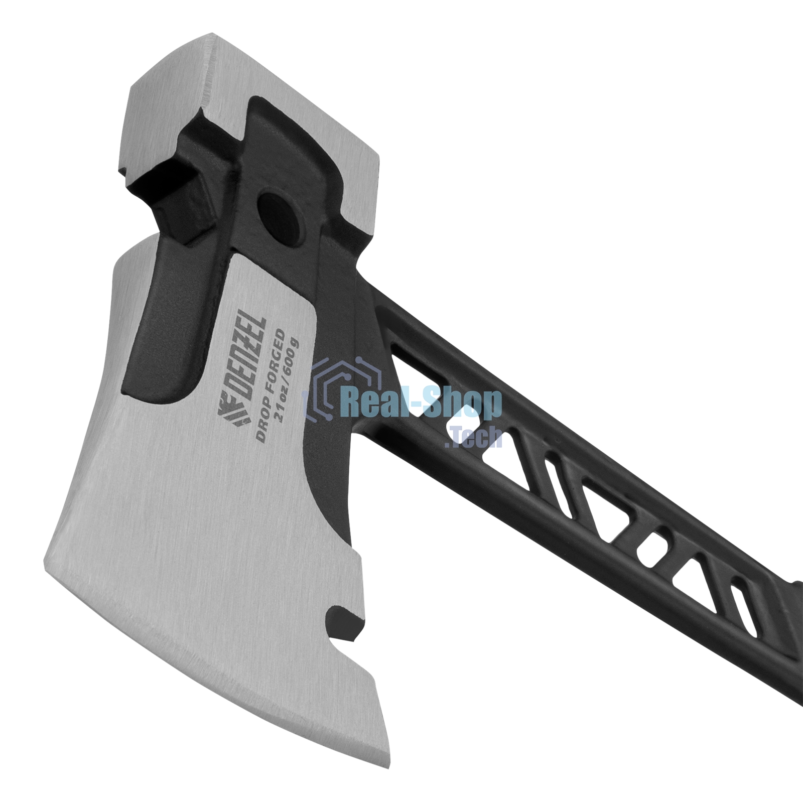 Топор цельнокованый Denzel 600 г, двухкомпонентная обрезиненная рукоятка