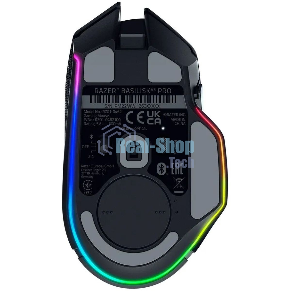 Мышь беспроводная/проводная Razer Basilisk V3 Pro 35K черный, 35000 dpi, радиоканал, Bluetooth, USB, кнопки - 11