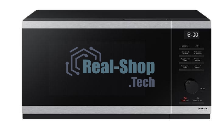 Микроволновая печь Samsung MS23DG4504ATBW нержавеющая сталь/черный, 23 л, 800 Вт, переключатели - сенсор/поворотный механизм