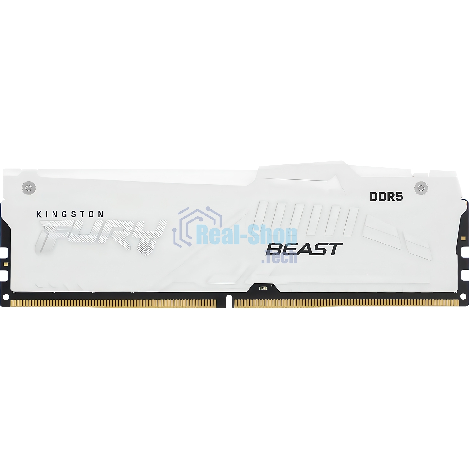 Оперативная память Kingston Fury Beast, DDR5, 16Gb (1x16Gb), 6000MHz, CL36, DIMM, с радиатором, RGB, белый