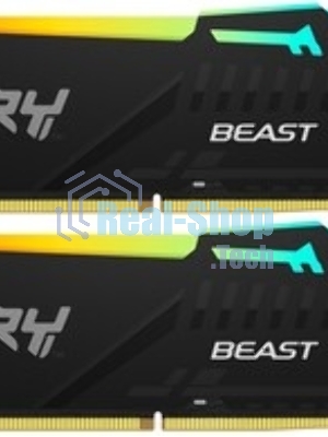 Оперативная память Kingston Fury Beast, DDR5, 32GB (1x32GB), 5200MHz, CL40, DIMM, радиатор, черный