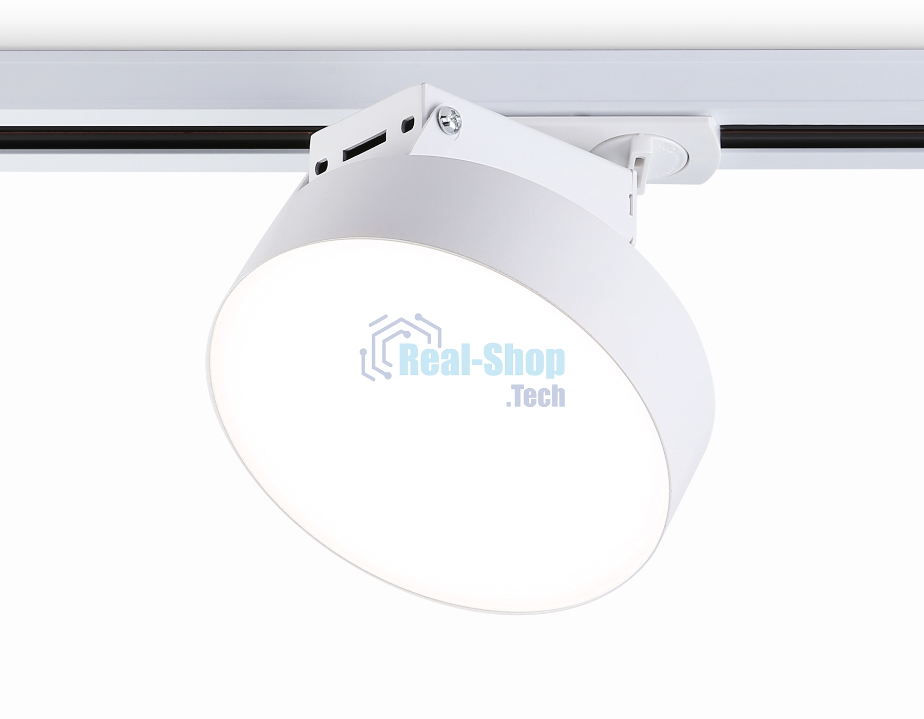 Трековый однофазный светодиодный светильник Ambrella light GL6837 WH белый LED 15W 4200K D115*80