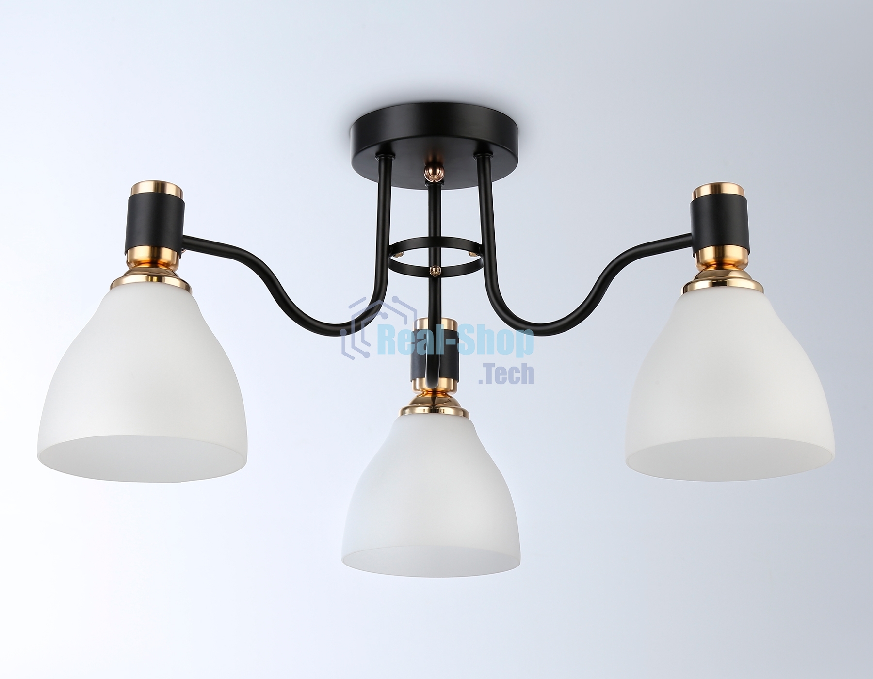 Светильник Ambrella light TR303303/3 BK/GD/FR черный/золото/белый матовый E27*3 max 60W D600*270