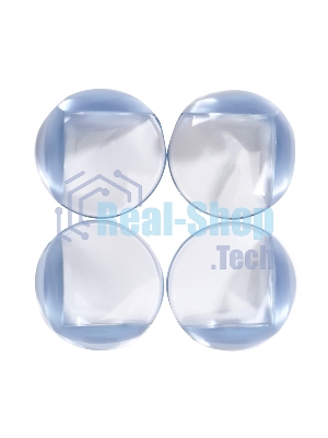 Прозрачные круглые накладки-протекторы для мебели (4.2x4.2x1.5 см). 4 шт.