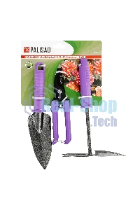 Набор садового инструмента с секатором, пластиковые рукоятки, 3 предмета, STANDARD Palisad