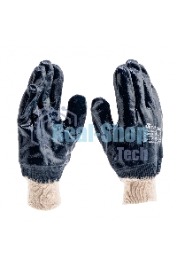 Перчатки трикотажные Сибртех с обливом из бутадиен-нитрильного каучука, манжет, L