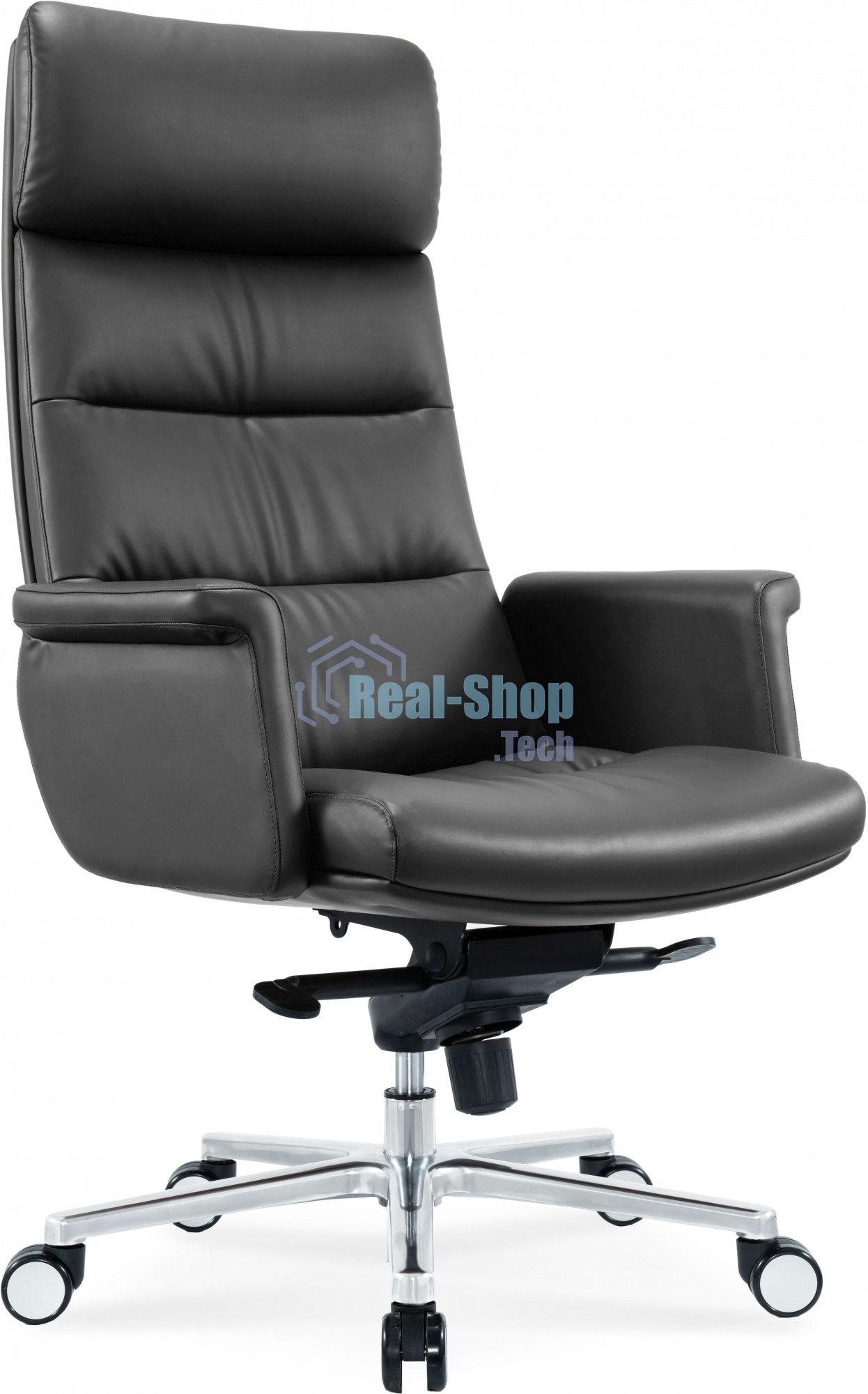 Кресло руководителя Cactus CS-LBK-AMSTERDAM кожа, крестов. алюминий