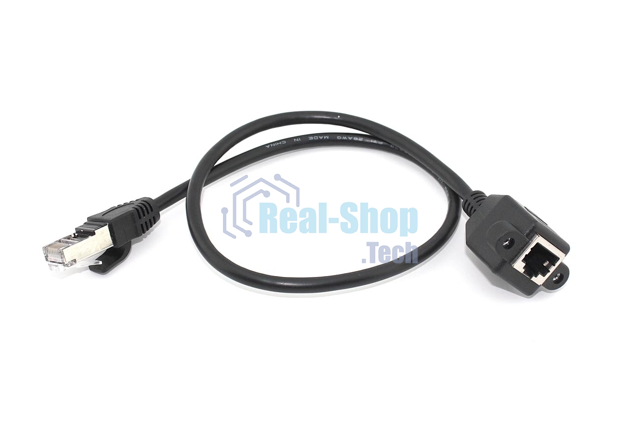 Удлинитель RJ45 папа-мама для монтажа на корпус 0.5 м
